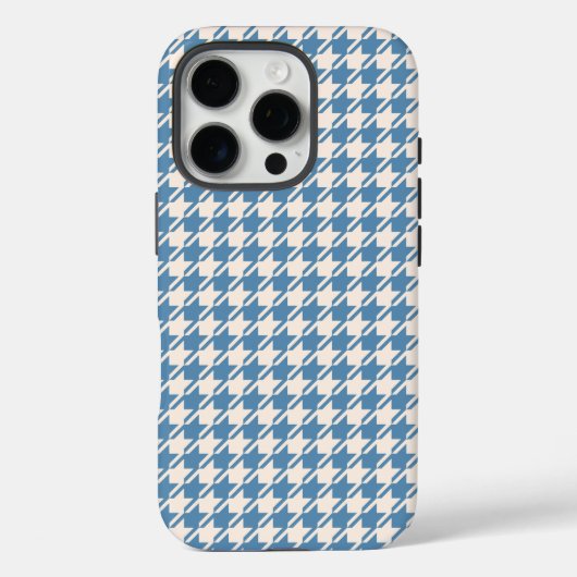 Houndstooth Blue+Cream RPT Pattern Case-Mate iPhone Case (Achterkant)