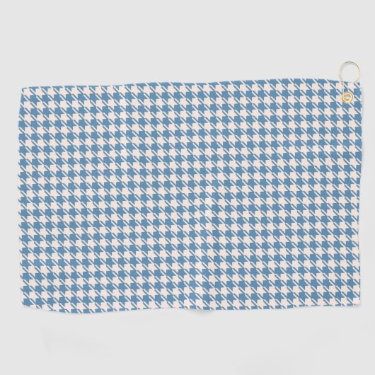 Houndstooth Blue+Cream RPT Pattern Golfhanddoek (Horizontaal)