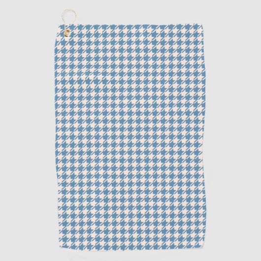 Houndstooth Blue+Cream RPT Pattern Golfhanddoek (Voorkant)