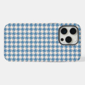 Houndstooth Blue+Cream RPT Pattern iPhone Hoesje (Achterkant horizontaal)