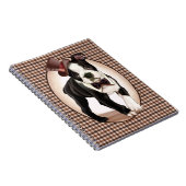 Houndstooth Boston Terrier Notitieboek (Rechterzijde)