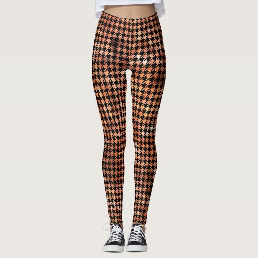 Houndstooth Brown and Black Leggings (Voorkant)