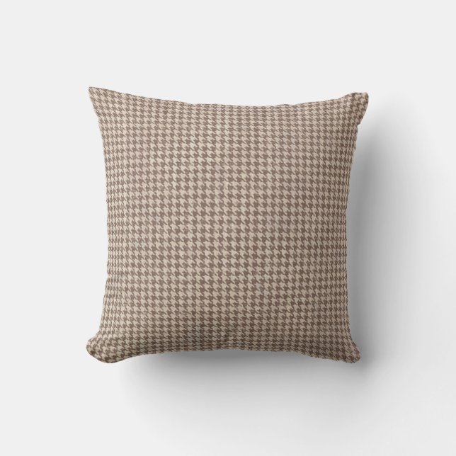 Houndstooth Brown Pattern Kussen (Voorkant)