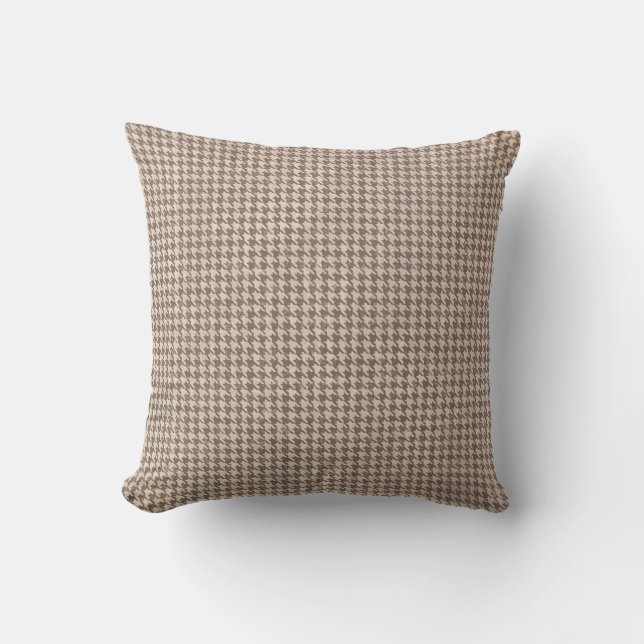 Houndstooth Brown Pattern Kussen (Voorkant)