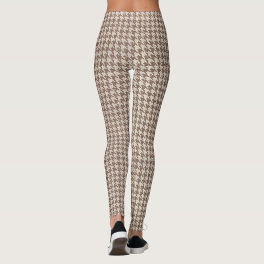 Houndstooth brown Pattern Leggings (Achterkant)