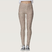 Houndstooth brown Pattern Leggings (Voorkant)