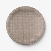 Houndstooth Brown Pattern Papieren Bordje (Voorkant)