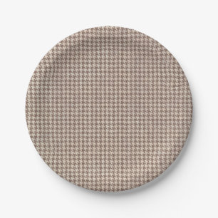 Houndstooth Brown Pattern Papieren Bordje