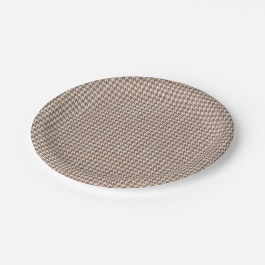 Houndstooth Brown Pattern Papieren Bordje (Gekanteld)