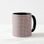 Houndstooth Bruin en Wit Mok (Voorkant rechts)