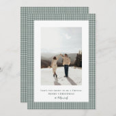 Houndstooth Brunswick Green fotolijst  Feestdagenkaart (Voorkant / Achterkant)