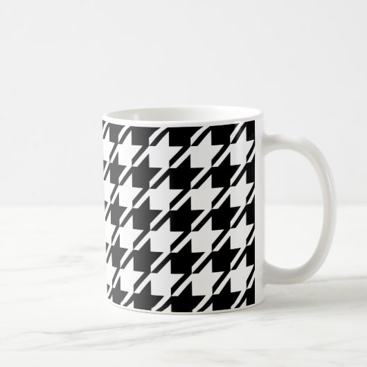 Houndstooth BW Big Pattern Koffiemok (Rechts)