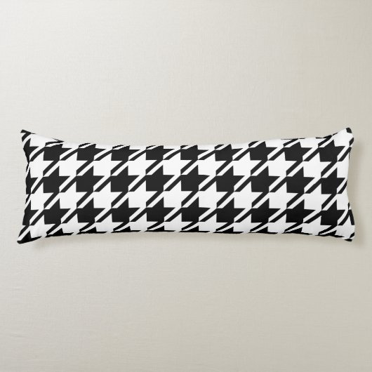 Houndstooth BW Big Pattern Lichaamskussen (Voorkant)