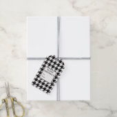 Houndstooth BW Birthday Gift Labels Cadeaulabel (Met Touw)