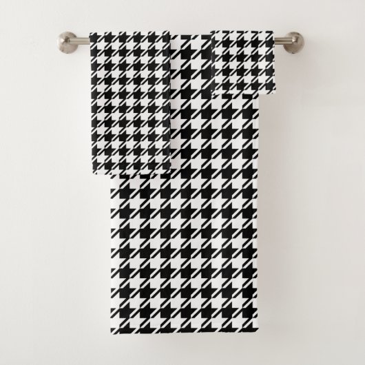 Houndstooth BW Pattern Bad Handdoek (Insitu)