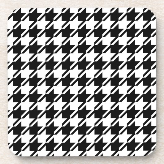 Houndstooth BW Pattern Bier Onderzetter (Voorkant)