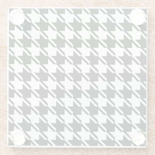 Houndstooth BW Pattern Glazen Onderzetter (Achterkant)