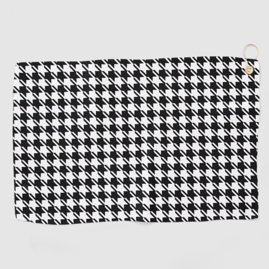 Houndstooth BW Pattern Golfhanddoek (Horizontaal)