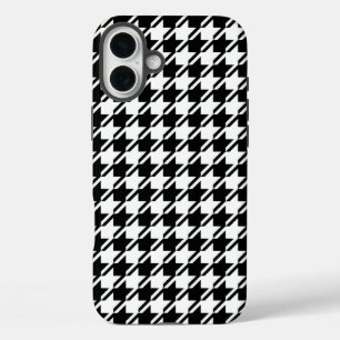 Houndstooth BW RPT-patroon iPhone 16 Plus Hoesje