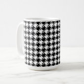 Houndstooth BW RPT-patroon Koffiemok (Voorkant links)