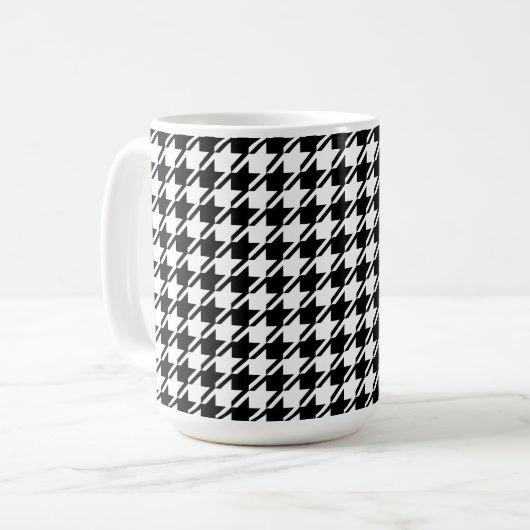 Houndstooth BW RPT-patroon Koffiemok (Voorkant links)