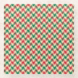 Houndstooth check patroon, hond tand ontwerp. glazen onderzetter