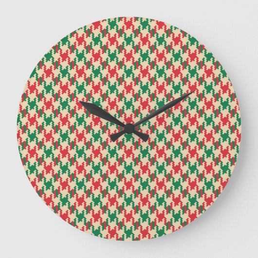 Houndstooth check patroon, hond tand ontwerp. grote klok (Voorkant)
