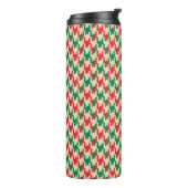 Houndstooth check patroon, hond tand ontwerp. thermosbeker (Gedraaid links)