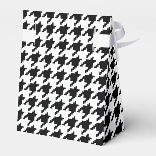 Houndstooth Check Patroon met 8 bits Pixel Bedankdoosjes (Achterkant)