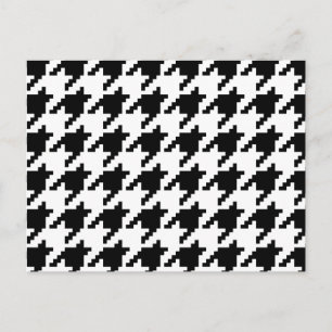 Houndstooth Check Patroon met 8 bits Pixel Briefkaart