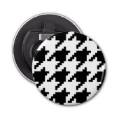 Houndstooth Check Patroon met 8 bits Pixel Button Flesopener (Voorkant)