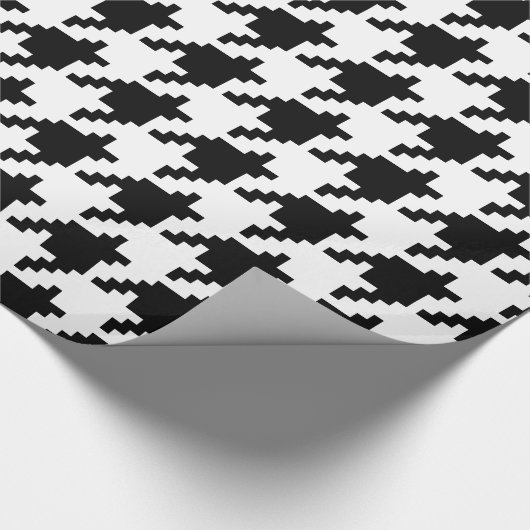 Houndstooth Check Patroon met 8 bits Pixel Cadeaupapier (Hoek)