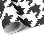 Houndstooth Check Patroon met 8 bits Pixel Cadeaupapier (Rol Hoek)
