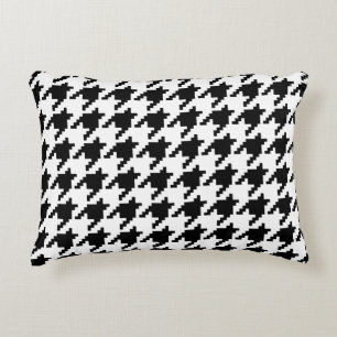 Houndstooth Check Patroon met 8 bits Pixel Decoratief Kussen