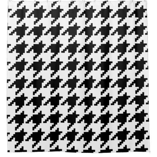 Houndstooth Check Patroon met 8 bits Pixel Douchegordijn (Voorkant)