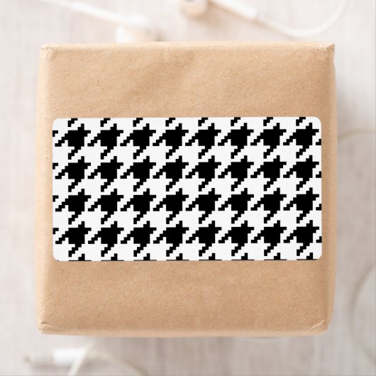 Houndstooth Check Patroon met 8 bits Pixel Etiket (Insitu)
