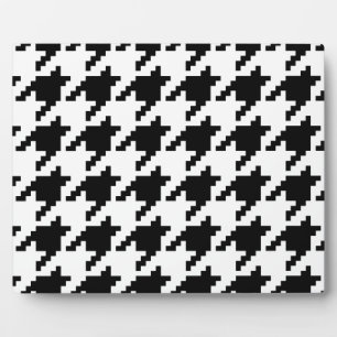 Houndstooth Check Patroon met 8 bits Pixel Fotoplaat