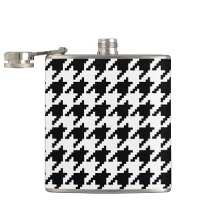 Houndstooth Check Patroon met 8 bits Pixel Heupfles