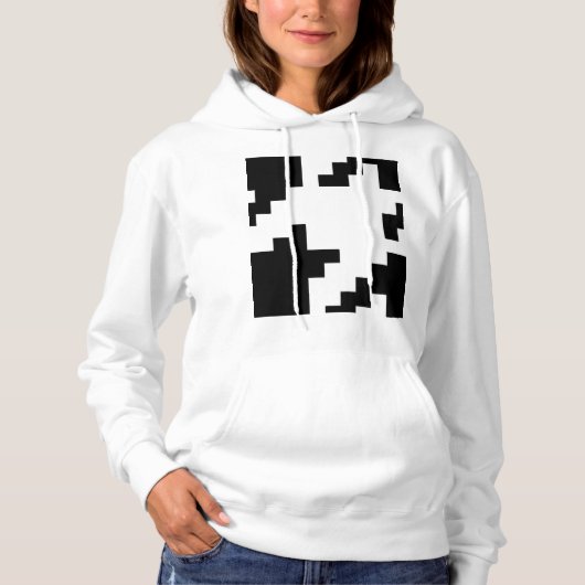 Houndstooth Check Patroon met 8 bits Pixel Hoodie (Voorkant)