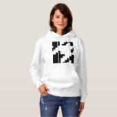 Houndstooth Check Patroon met 8 bits Pixel Hoodie (Voorkant volledig)