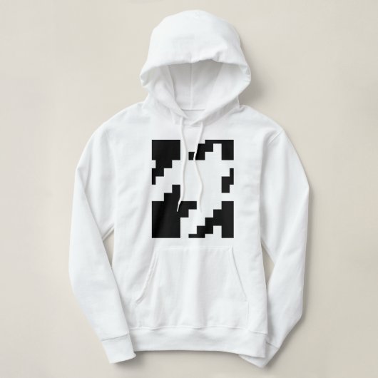 Houndstooth Check Patroon met 8 bits Pixel Hoodie (Design voorkant)