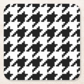 Houndstooth Check Patroon met 8 bits Pixel Kartonnen Onderzetters (Voorkant)