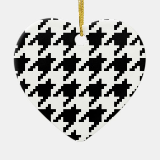 Houndstooth Check Patroon met 8 bits Pixel Keramisch Ornament (Voorkant)