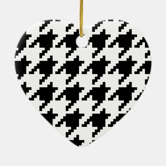 Houndstooth Check Patroon met 8 bits Pixel Keramisch Ornament (Achterkant)