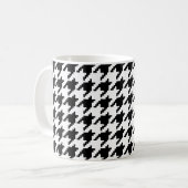 Houndstooth Check Patroon met 8 bits Pixel Koffiemok (Voorkant links)