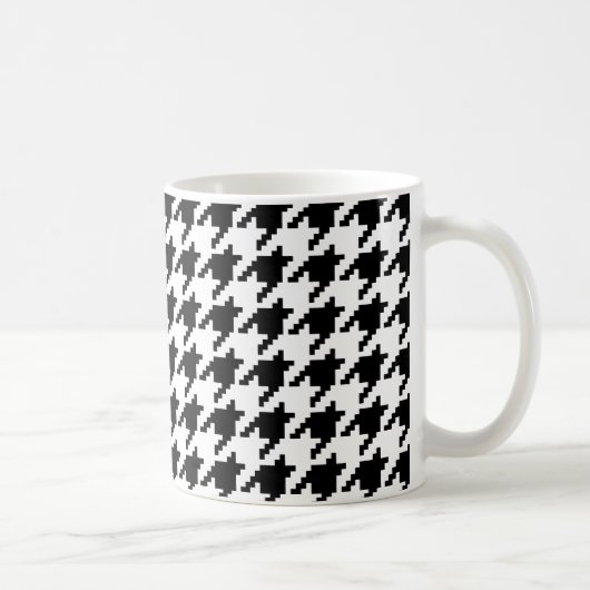 Houndstooth Check Patroon met 8 bits Pixel Koffiemok (Rechts)