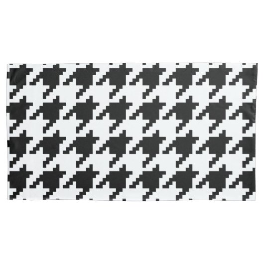Houndstooth Check Patroon met 8 bits Pixel Kussensloop (Voorkant-Links)