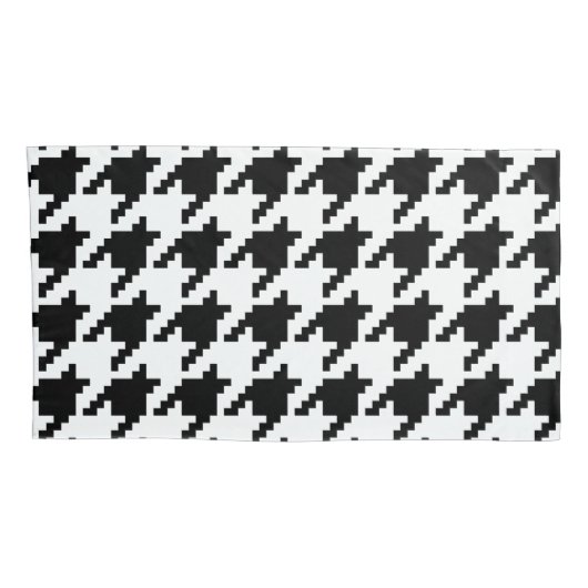 Houndstooth Check Patroon met 8 bits Pixel Kussensloop (Achterkant-Rechts)