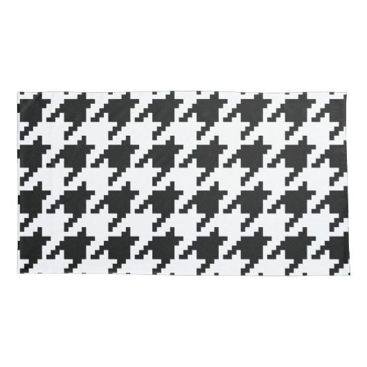Houndstooth Check Patroon met 8 bits Pixel Kussensloop (Achterkant-Links)