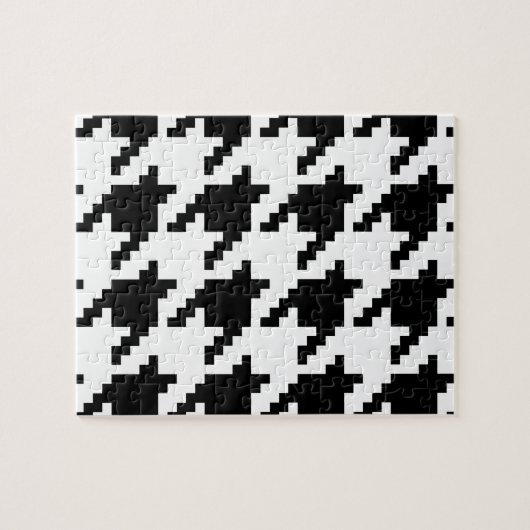 Houndstooth Check Patroon met 8 bits Pixel Legpuzzel (Horizontaal)